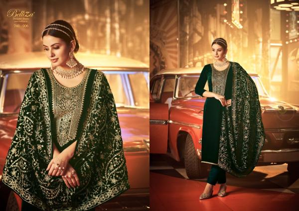 Belliza Kohinoor Pure Velvet Embroidery Designer Salwar Kameez Collection